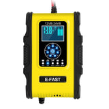 7 Stage Intelligent Car Battery Charger 12V 24V 12A Motorcycle Full Automatic LiFePo4 Gel AGM with LCD Display