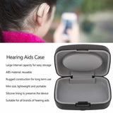 Portable Hearing Aids Case Large Capacity Portable Quadrate Black Hearing Aids Storage Box for Home Outdoor Travelling Health