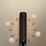 2 -IN-1 Hair Curler Straightener Brush Anti-Scald Heating Styling Comb Negative Ion Hair Smooth Straightening Curling Brush