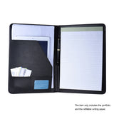 A4 Multifunctional Business Portfolio Padfolio Folder Document Case PU Leather with Business Card Holder Memo Note Pad