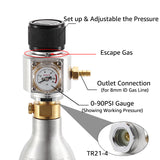 Soda Water C02 Charger Kit,Homebrew Mini Regulator 0-90psi Gauge with Barbed Fitting European Standard TR21-4 Paint Ball Adaptor