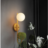 Modern LED Wall Lamp Nordic Creative Sconce Living Study Balcony Bedroom Warm Bedside Macarons Glass Ball Plant E27 Decor Light