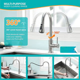 Kitchen Faucet With Pull Down Sprayer Brushed Nickel, High Arc Single Handle Kitchen Sink Faucet With Water Lines