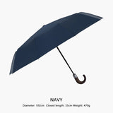 PARACHASE Automatic Folding Umbrella Men Women 10K Strong Windproof Rain Umbrellas Anti UV Sun Protection Wooden Handle Paraguas