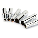 6Pcs 12 Point 1/2 Inch Drive Deep Sockets Set 78mm Length Metric Mirror Socket for Wrench Cr-V Steel 8 10 12 14 17 19mm