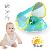 Baby Swimming Pool Float Sunscreen UPF 50+ UV Sun Non-inflatable Lying Ring Floating Ring With Sunshade Pump Underarm Ring Float