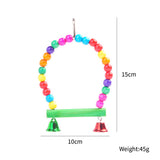 Parrot Hanging Cage  Bird Cage Toys for Parrots Reliable &amp; Chewable-Swing Hanging Chewing Bite Bridge Wooden Beads Ball Bell To