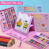 145/150/168/208 PCS Art Painting Set Colored Pencil Watercolor Pen Oil Pastel Crayon Drawing Tools Kit Supplies Gift Stationery