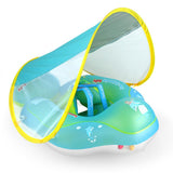 Baby Swimming Pool Float Sunscreen UPF 50+ UV Sun Non-inflatable Lying Ring Floating Ring With Sunshade Pump Underarm Ring Float