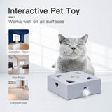 Mewoofun Interactive Cat Toys Kitten Toy for Indoor Cats USB Rechargeable Peek-A-Boo Play Automatic Electronic Feather &amp; Mouse