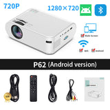 P62 Home Theater LED USB Video Beamer For Mobile Phone Mini Projector Android 4500 Lumens 1920*1080P Supported Miracast