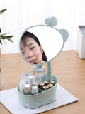 Makeup Mirror Cosmetic Storage Box Protable Creative Beauty Box Detachable Desktop Organizer  Delicate Jewelry Storage