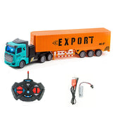 1:48 35CM RC Car 27MHZ Radio Remote Control Car With Light Semi-trailer Cargo Truck Simulation Truck Model Rechargeable Battery