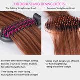 Multifunctional Styling Comb Heating Beard Comb Negative Ion Straight Hair Brush Folding Straightener Hair Hot Curler