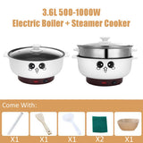 26cm 3.6L Electric Cooker Mini Hot Pot Boiler Multifunction Steamer Pot Dormitory Skillet Cookware Kitchen Cooking Appliance