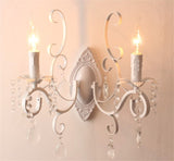Retro Loft wall lamp white black iron crystal deco wall lighting fixture forbedroom restaurant aisle pub cafe Lantern sconce