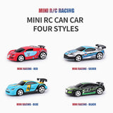 2.4G 1/58 Mini RC Remote Control Racing Car with Light 2 Mode APP Control Chargable Multiplayer Together Vehicle Cola Can Box