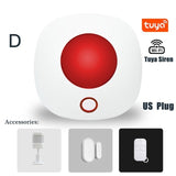 SN10+SN11 Tuya Wireless Siren 433MHz strobe siren Alarm Horn 110dB Light Siren For Home Security Burglar Alarm System