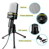Condenser Microphone Professional Recording Microphone with Tripod Stand for Broadcasting,Chat,Video Conference,YouTube