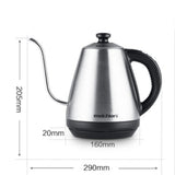 1L Gooseneck Kettle Electric Kettle Adjustable Temperature Insulation Stainless Steel Drip Coffee Tea EU Teapot