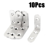 10Pcs Thick Stainless Steel Corner Brackets Right Angle Bracket Shelf Support Plate Connection Furniture Hardware Fasteners