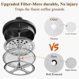 French Press Coffee Pot Maker Thickened Borosilicate Glass Coffee Press Rust-Free Dishwasher Hand punch Household Heat Resistant