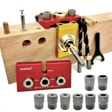 Upgraded 3 In 1 Doweling Jig Woodworking Adjustable 3-10mm Pocket Hole Jig,Alloy Drilling Guide Locator for Fast Splicing Board
