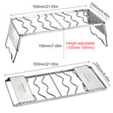 CAMPINGMOON Stainless Steel Outdoor Camping Barbecue Grill Windproof Folding Rack Furnace Bracket Family Party Garden Cooking