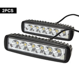 6 LED 18W Car DRL Work Lights Spotlight Universal Offroad Automobile Truck Driving Fog Spot Lamp Headlight 1Pcs/2Pcs Light Bar
