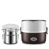Portable Electric Rice Cooker Lunch Box 2/3Layers Available Food Steamer Stainless Steel Portable Meal Thermal Heating Lunch Box