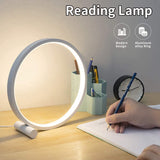 LED Table Lamp Bedside Desk Lamp Dimmable Light Round Contact Control Night Light for Bedroom Kids Room