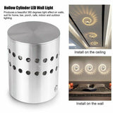 3W RGB LED Light Bulb Modern Aluminum Spiral Ceiling Hallway Porch Indoor Lamp 3W Wall Light