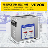 VEVOR 2L 3L 6L 10L 15L 22L 30L Ultrasonic Cleaner 316 Stainless Steel Mini Lave-Dishes Portable Washing Machine Home Appliances