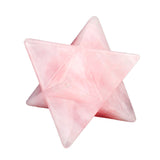 Natural Rose Quartz Crystal Merkaba Star 8 Points Chakra Reiki Healing Meditation Stimulating Stone Acupoint Massage Health Care