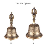 Tibetan Buddhist Bell Bronze Hand Bell with Vajra Padding for Meditation Prayer