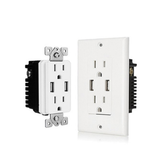 1 Pc Wall Socket 2.4A US Plug 2 Port Outlet Dual USB Wall Socket Panel Socket for Living Room Office