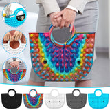 New Children Adult Simple Dimple Fidget Toys Pressure Relief popete Game Board Silicone Anti stress Bubble Shopping Handbag Toy