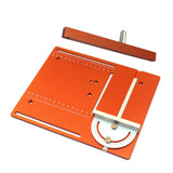 Woodworking Circular Saw Clearance Insert Cover Plate Mini Table Saw Flip Board with Miter Gauge Guide Set Workbench DIY Tools