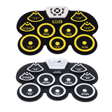 Electronic Drum Pad Silicone Mute Drum Foldable Digital USB Drum Kit with Stick and Foot Pedal