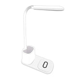 Table Lamp Study Led Desk Lamp With Phone Wireless Charger Pen Holder Fast Charger Dimmable Eye-Caring Office Lamp