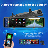 2K Dash Cam Dual Lens Recording Dashboard Camera Super Night Vision - WDR Built-In Wi-Fi BT Car DVR ,11.26" Wide Screen