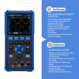 OWON HDS2202 3.5in Digital Oscilloscope Multimeter 200MHz 1GSa/s Dual Channels Oscilloscope True RMS 20000 Counts Multi Tester