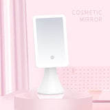 Led Makeup Mirror Touch Screen Mirror With Led Light Adjustable Light Desk Cosmetic Mirrors Flexible Rectangle Beauty Tools