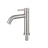 1PC Basin Faucet 304 Stainless Steel Silver Single Cold Sink Faucet Bathroom Counter Basin Faucet Bath Tools Part