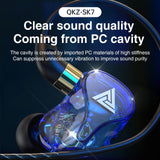 QKZ SK7 3.5mm Wired Headphones In-ear Earbuds Super Bass Music Earphone Sports Headset Noise reduction with Mic for MP3 MP4