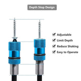 3PCS 60Mm Drywall Screw Bits Setter Magnetic Bit Holder 1/4 Inch Hex Shank Driver Bits Adjustable Depth Screw Holder