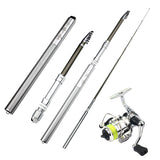 Portable outdoor survival fishing tool mini Telescopic fishing rod spinning fishing rod  J10