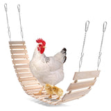 Chicken Swing Perch Natural Wood Ladder Wooden Toy Coop Accessory for Hens Birds Parrots Total Length 112cm/44.09''