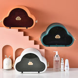 Cloud Shape Toilet Paper Holder Paper Tissue Box Plastic Bathroom Dispenser Wall Mounted Roll Paper Storage Box Free Punching