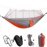 1-2 Person Portable Outdoor Camping Hammock with Mosquito Net High Strength Parachute Fabric Hanging Bed Hunting Sleeping Swing